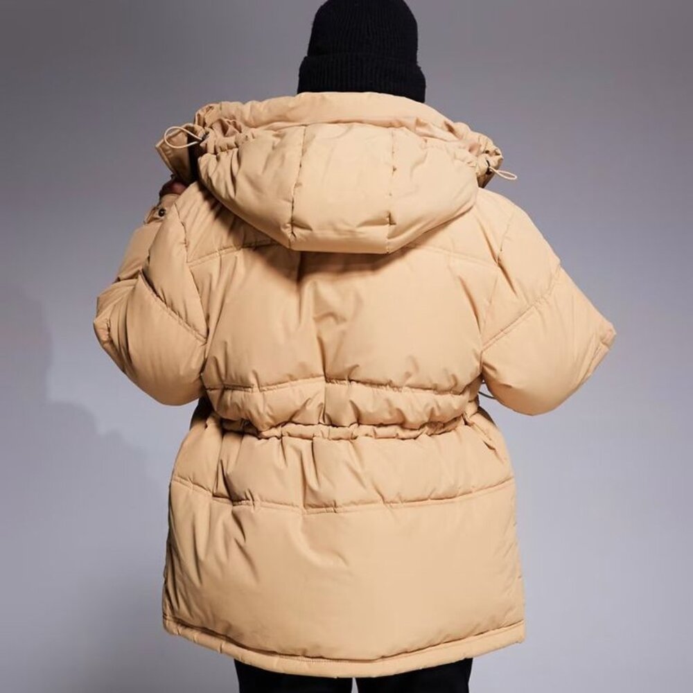 ASOS 4505 Ski Drawstring Waist Insulated Ski Jacket with Hood in Caramel - Picture 3 of 8